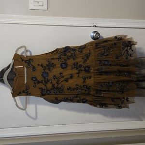 Free People Women's Blue and Green Dress